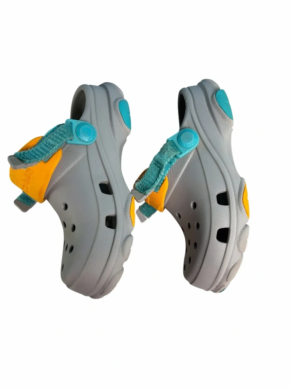 CROCS Classic Kids All Terrain - with Teal Strap and Orange Lining Sz C11
